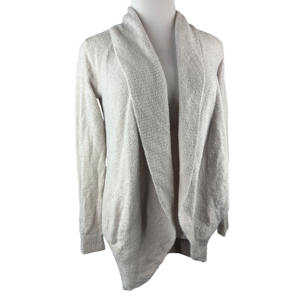 Barefoot Dreams CozyChic Lite Circle Cardigan Cream Open Front Womens XS/S 452 - Picture 3 of 10
